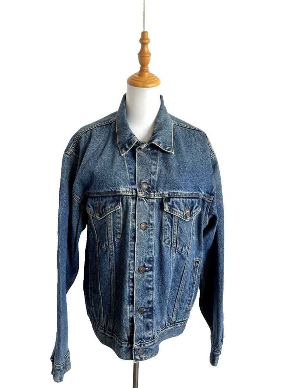 LEVI STRAUSS Denim Jacket Men's Med Standard Trucker Jean Signature Dark Blue